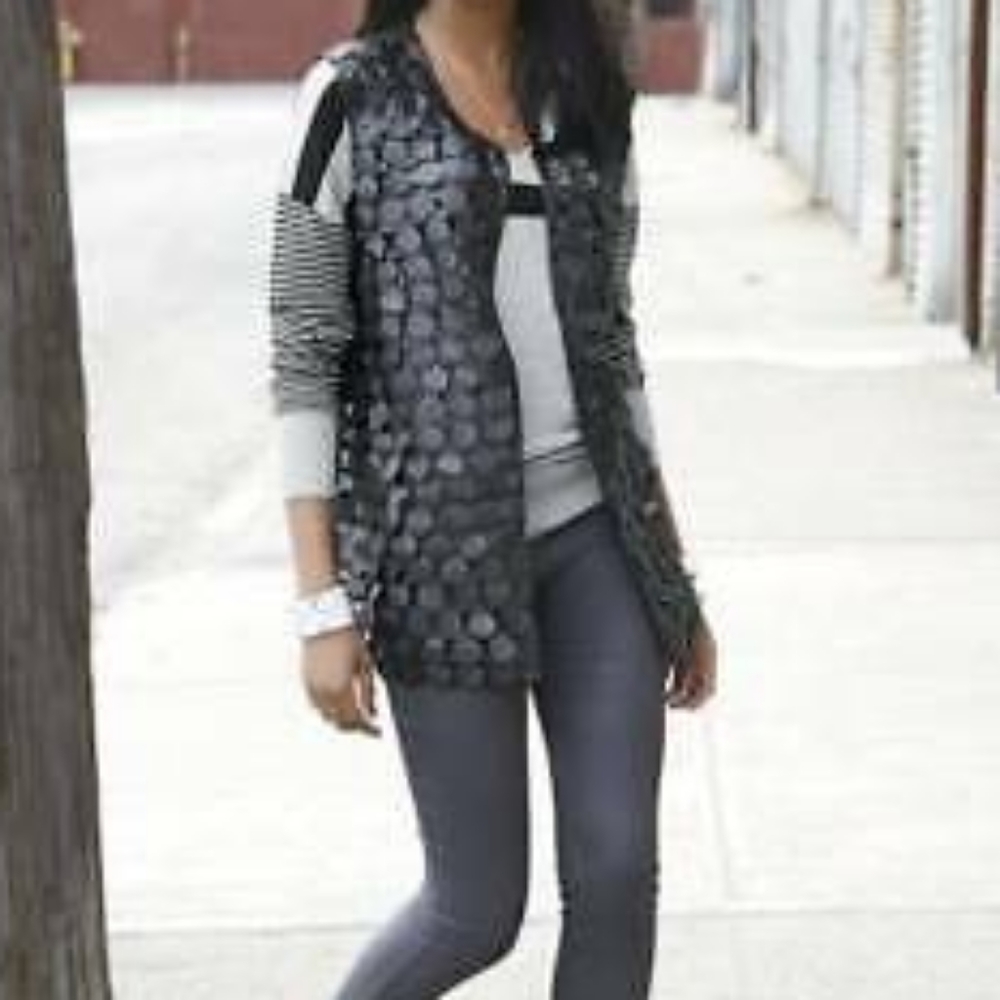 Bernie Of New York Black Pleather Vest